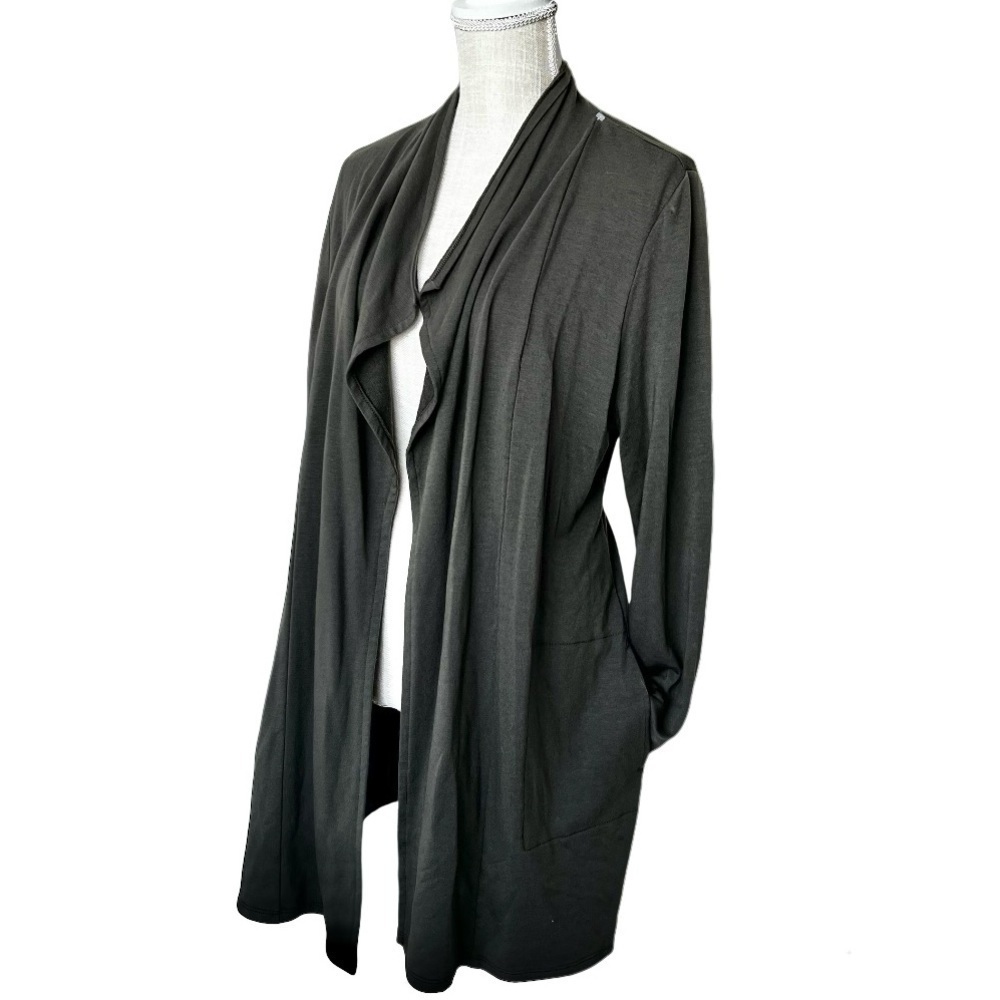 J.Jill Luxe Tencel Draped Front Open Long Cardigan Women Size Large